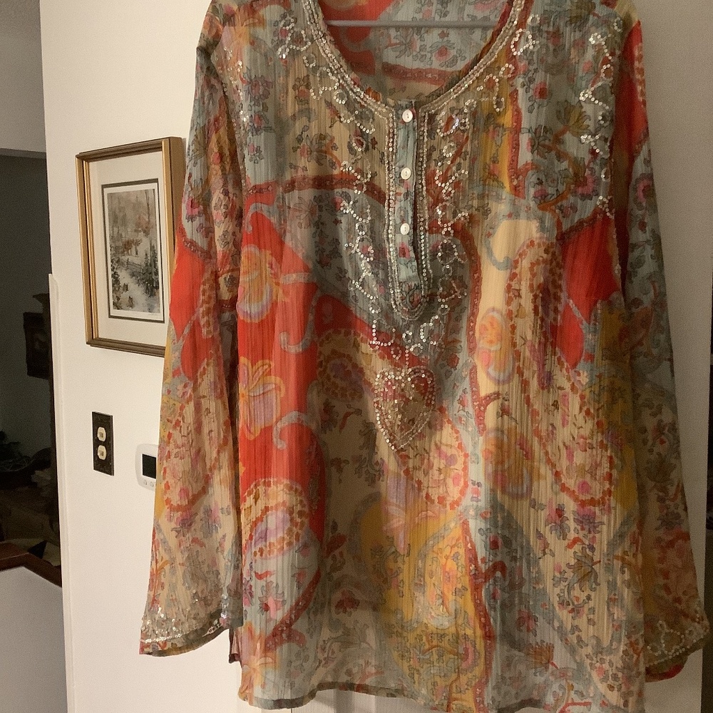 Club Z Collection NWT Blouse Beaded Dressy Formal p-size 2X